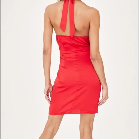 🌺New Satin halter mini dress size Large🌺5 for $30 - Picture 4 of 8